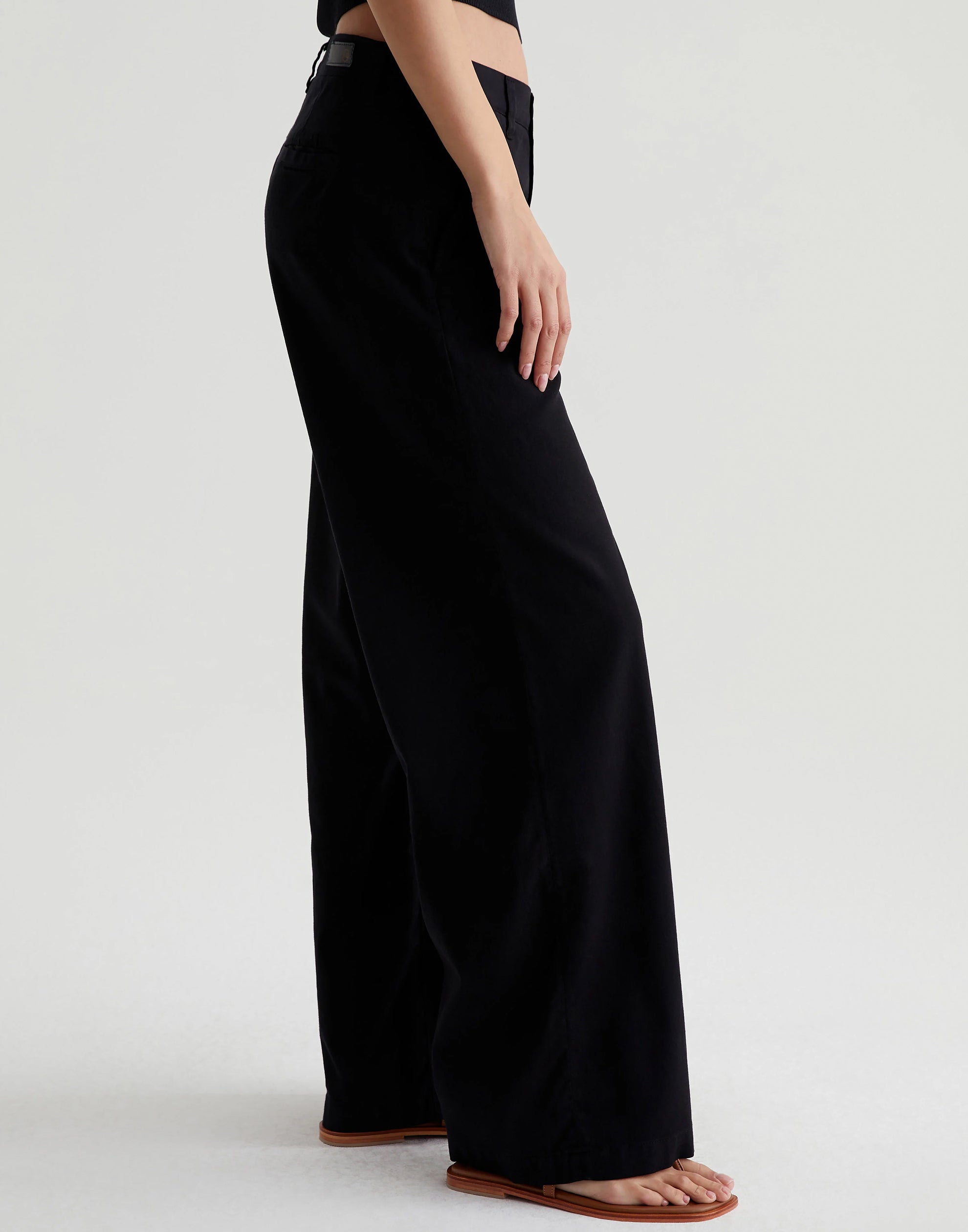 Super Black Wide Leg Caden Trousers