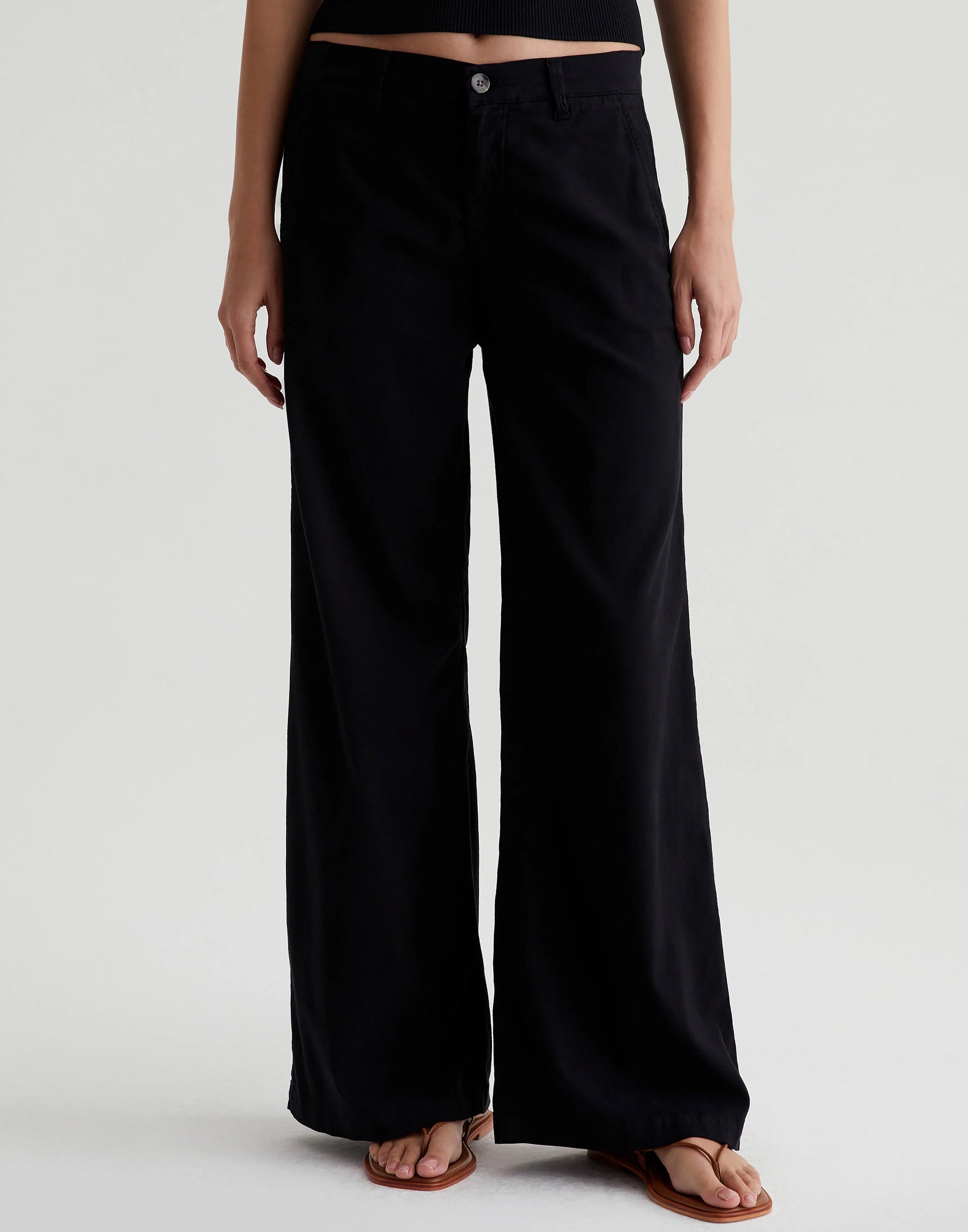 Super Black Wide Leg Caden Trousers