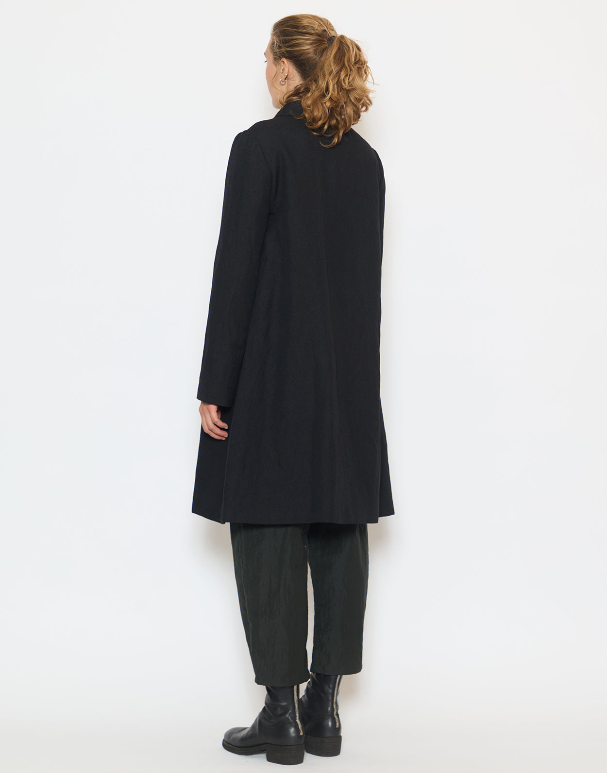 Black Wool & Linen Coat