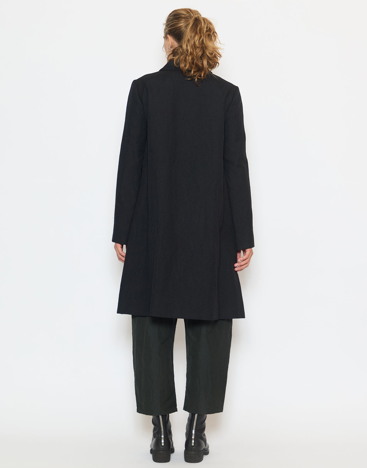 Black Wool & Linen Coat