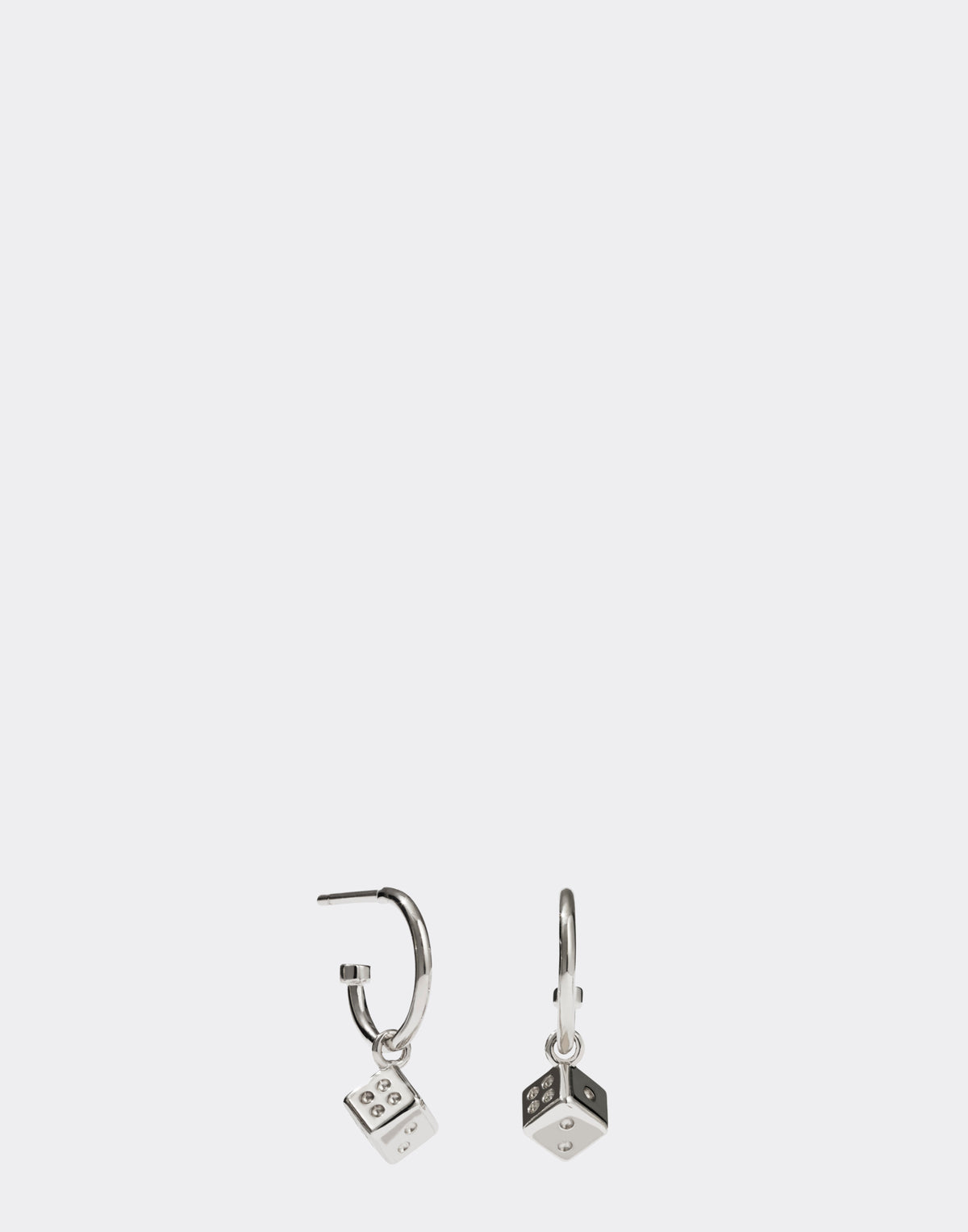 Sterling Silver Dice Signature Hoop Earrings