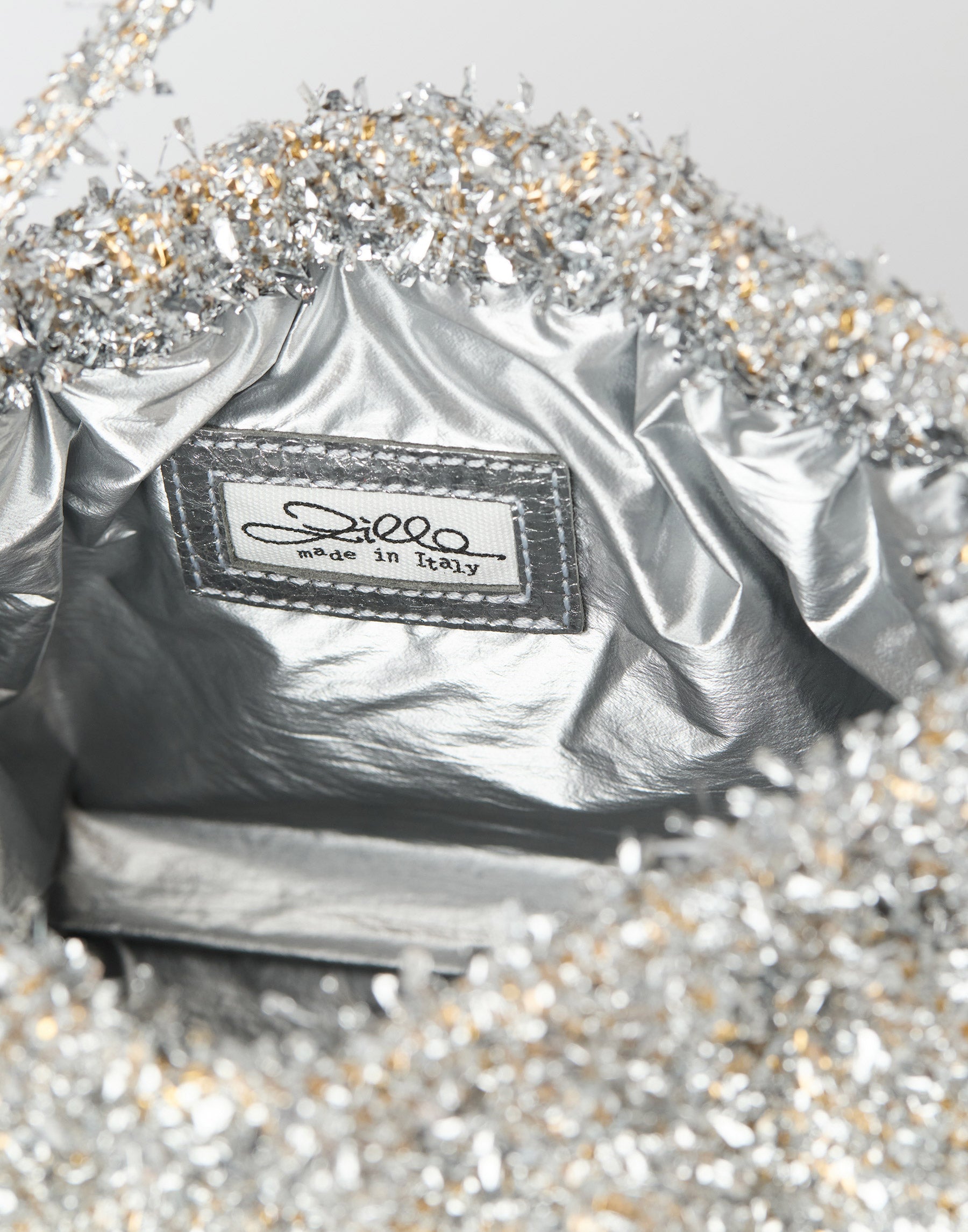 Silver & Gold Lametta Pillow Bag