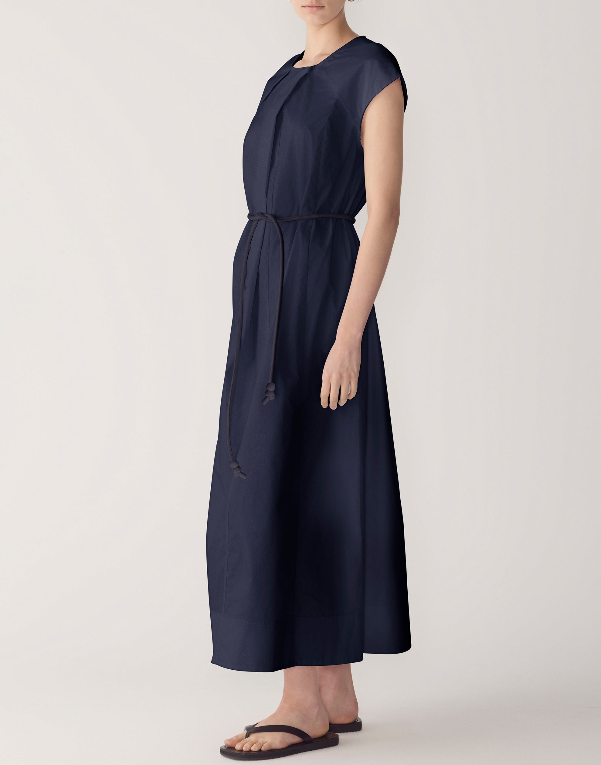 Navy Cotton Poplin Alma Dress