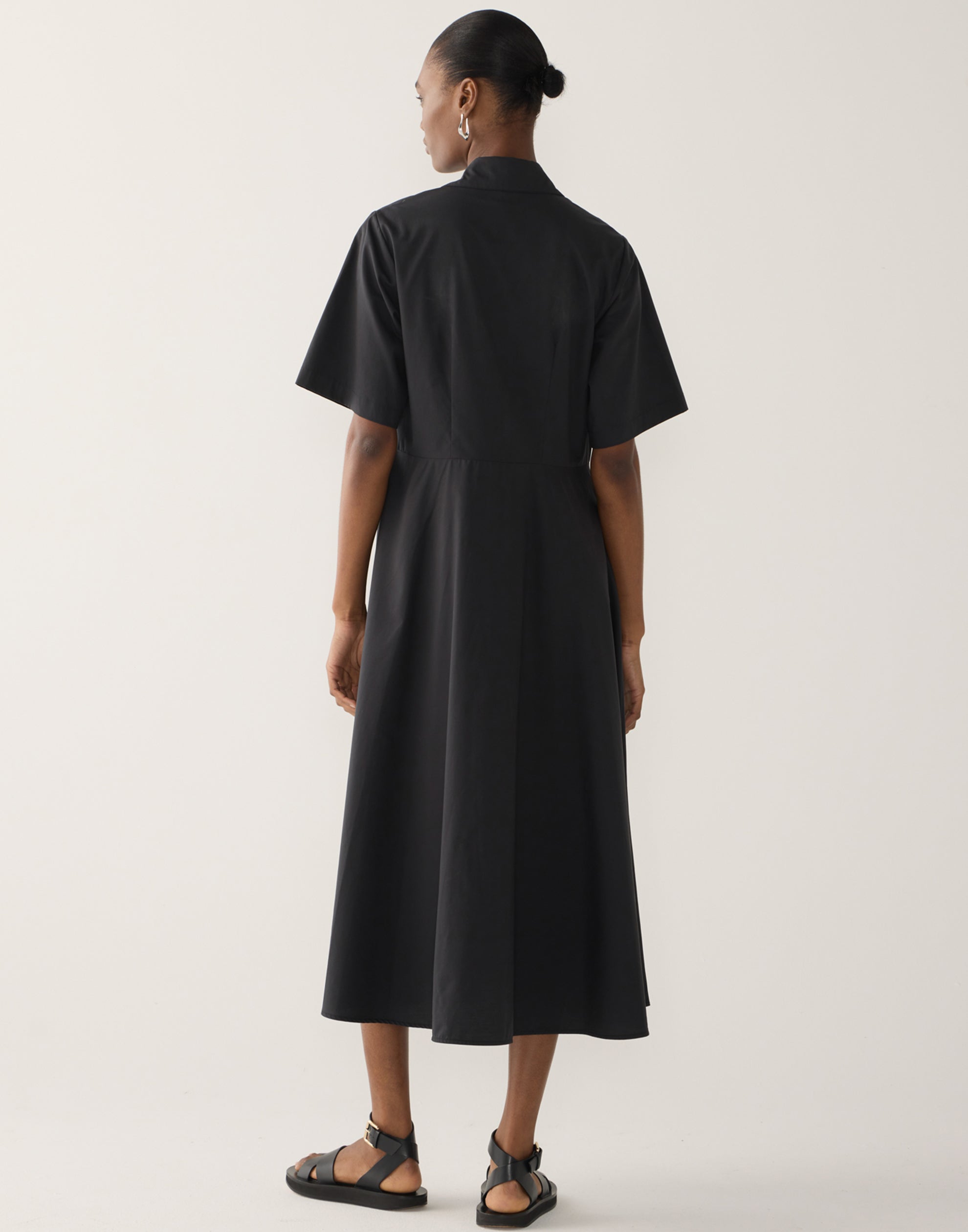 Black Cotton & Tencel Calliope Dress