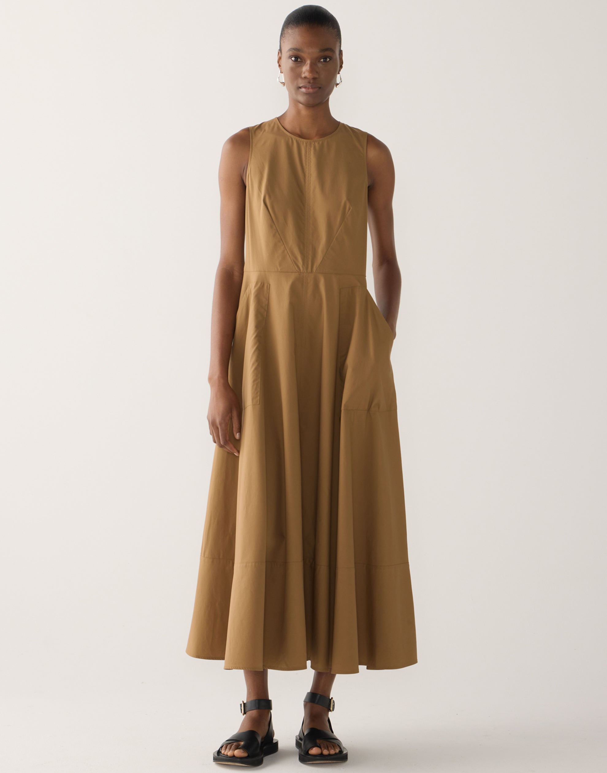 Cocoa Cotton & Tencel Crimson Dress