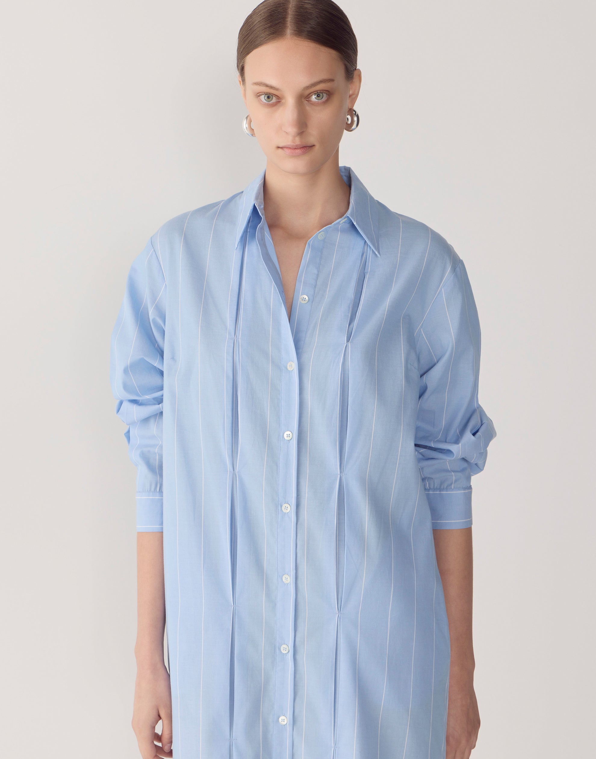 Chambray Pinstripe Cotton Lolly Dress
