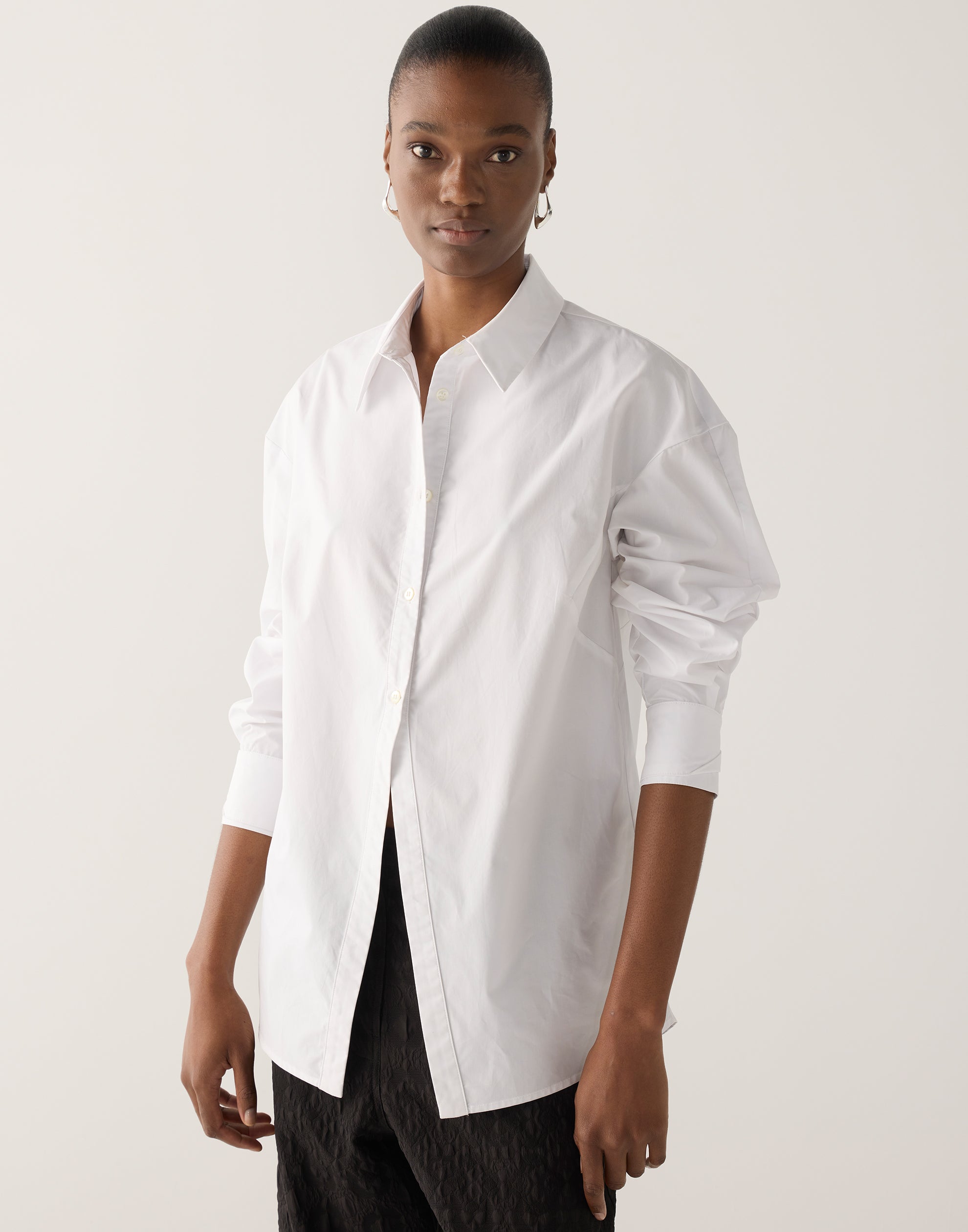 White Cotton Poplin Lucie Shirt