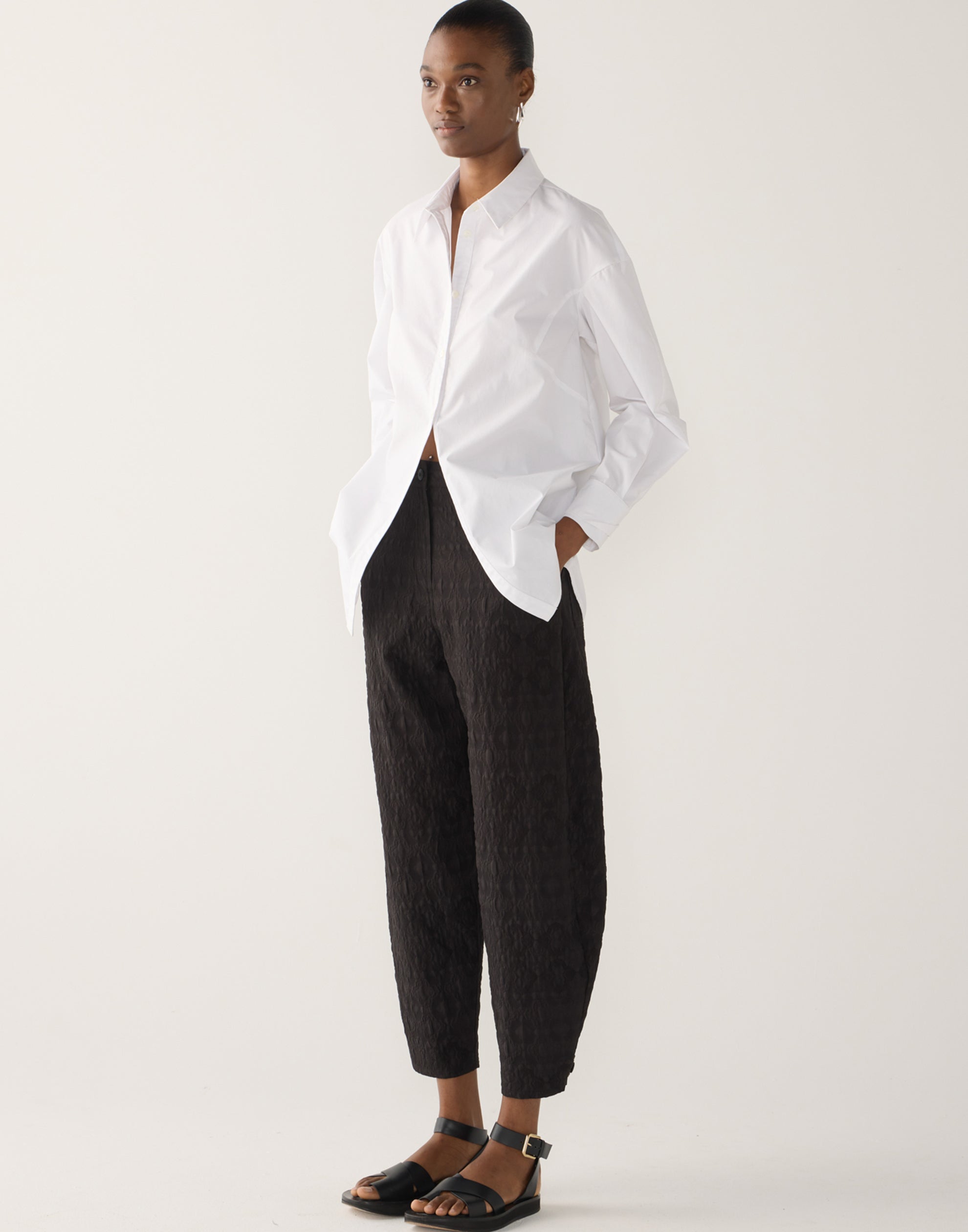 White Cotton Poplin Lucie Shirt