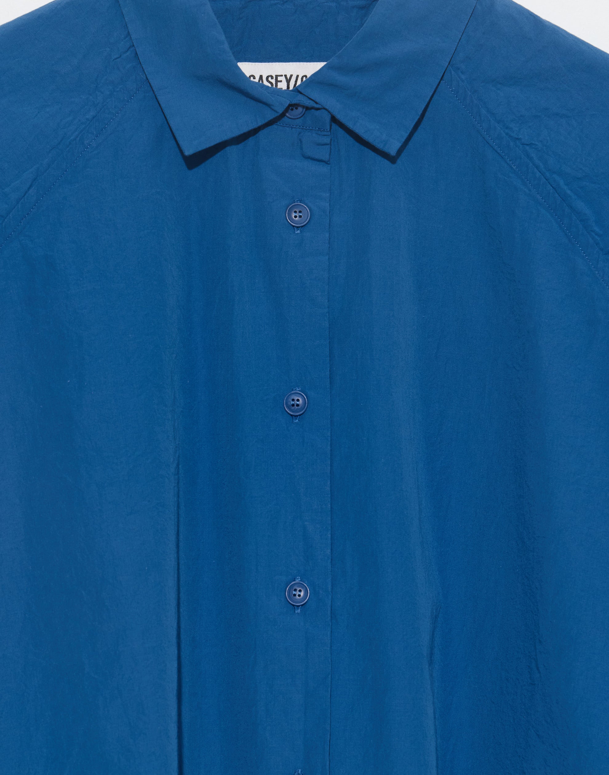 Mid Blue Cotton Drays Travail Shirt