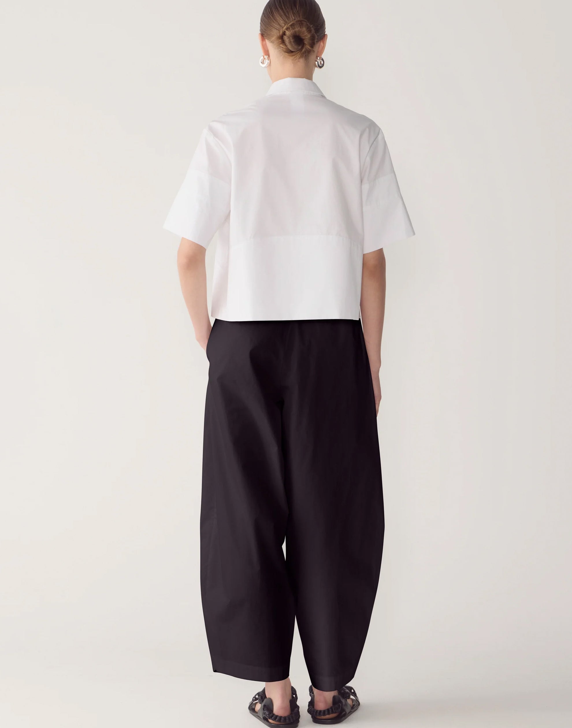 Black Cotton Poplin Pamela Pants