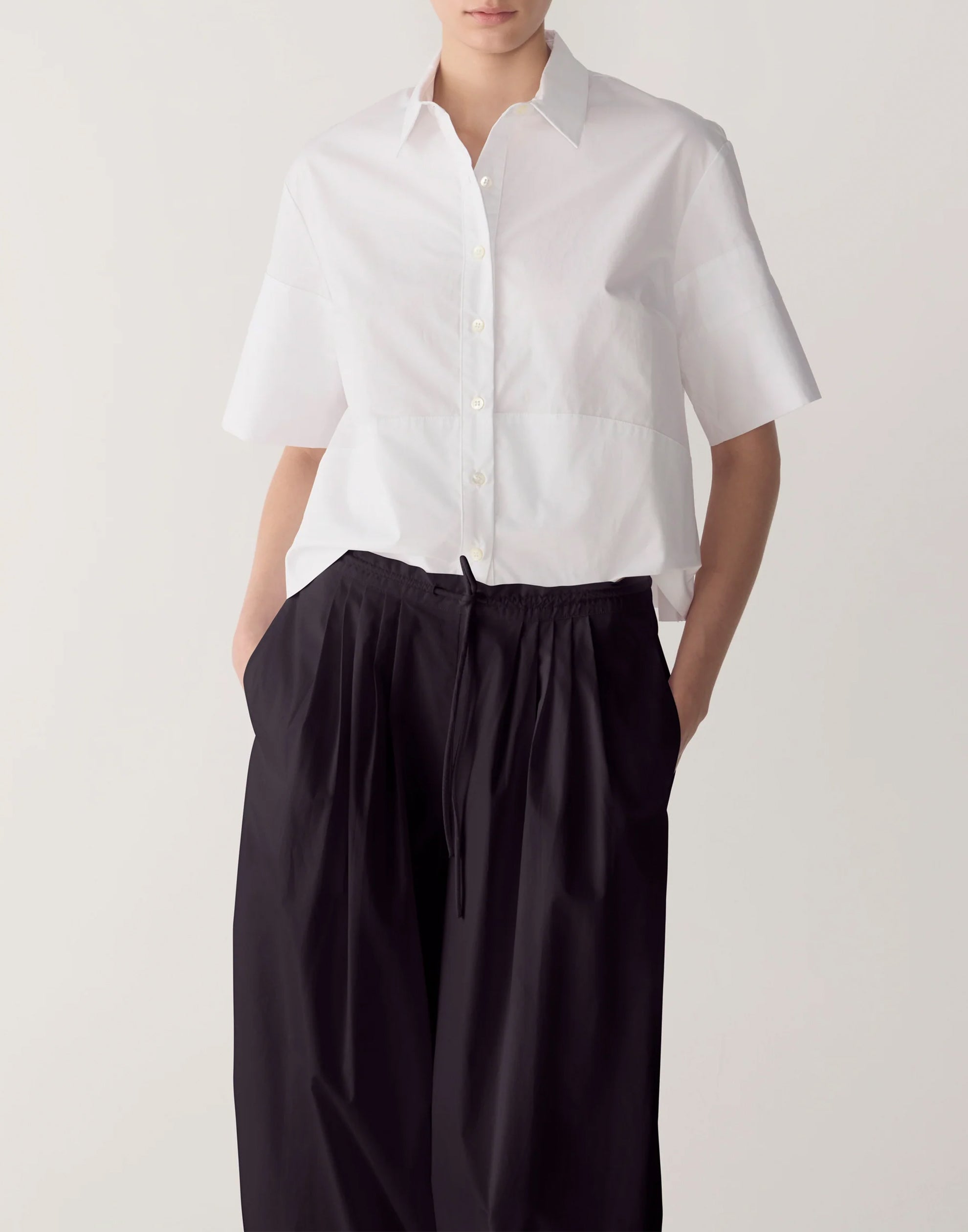 Black Cotton Poplin Pamela Pants