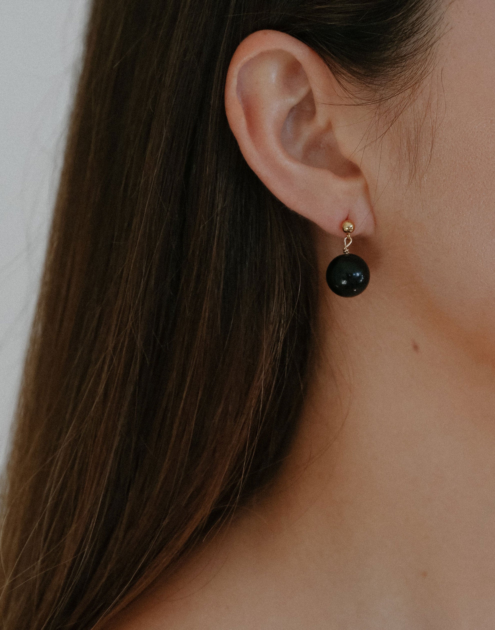 Onyx & Gold Porter Drop Earrings