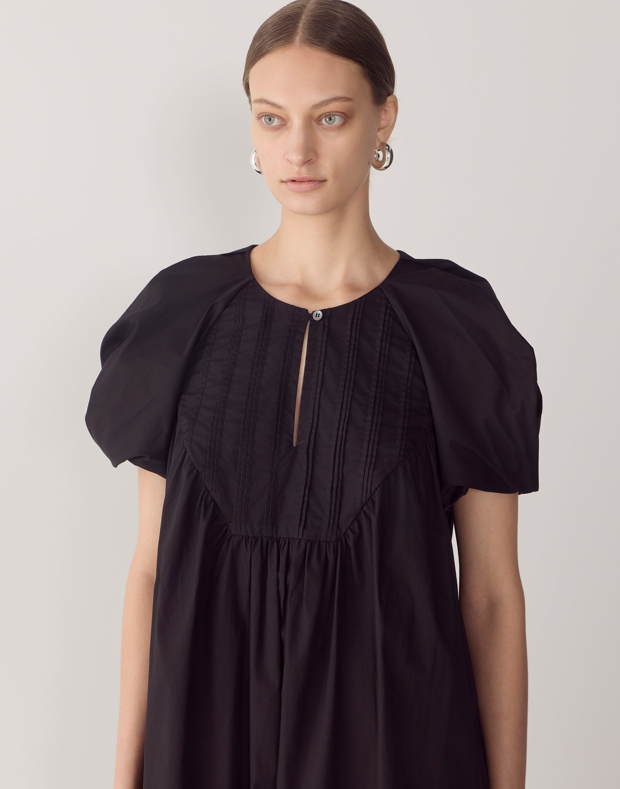 Black Cotton Poplin Raven Dress