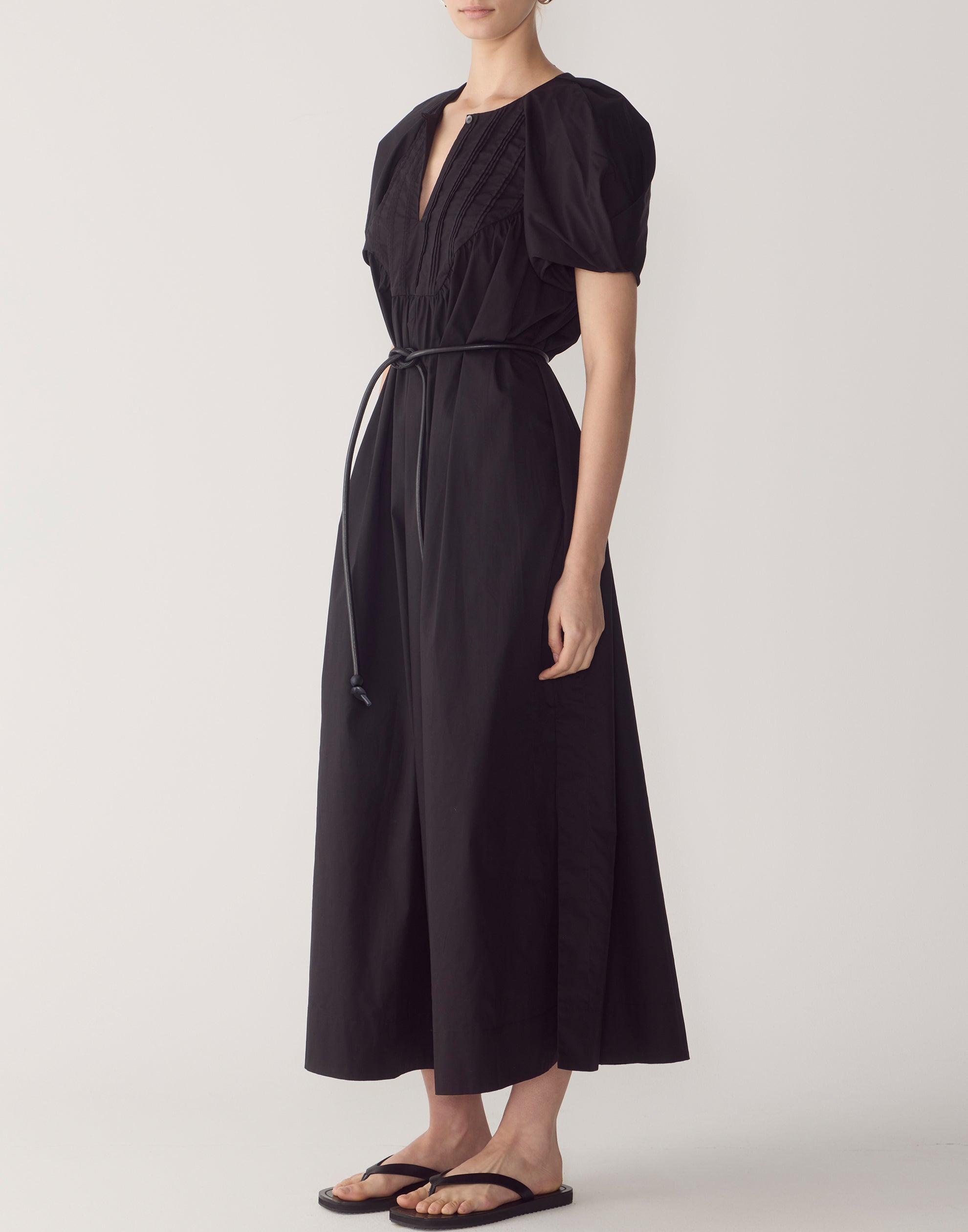 Black Cotton Poplin Raven Dress