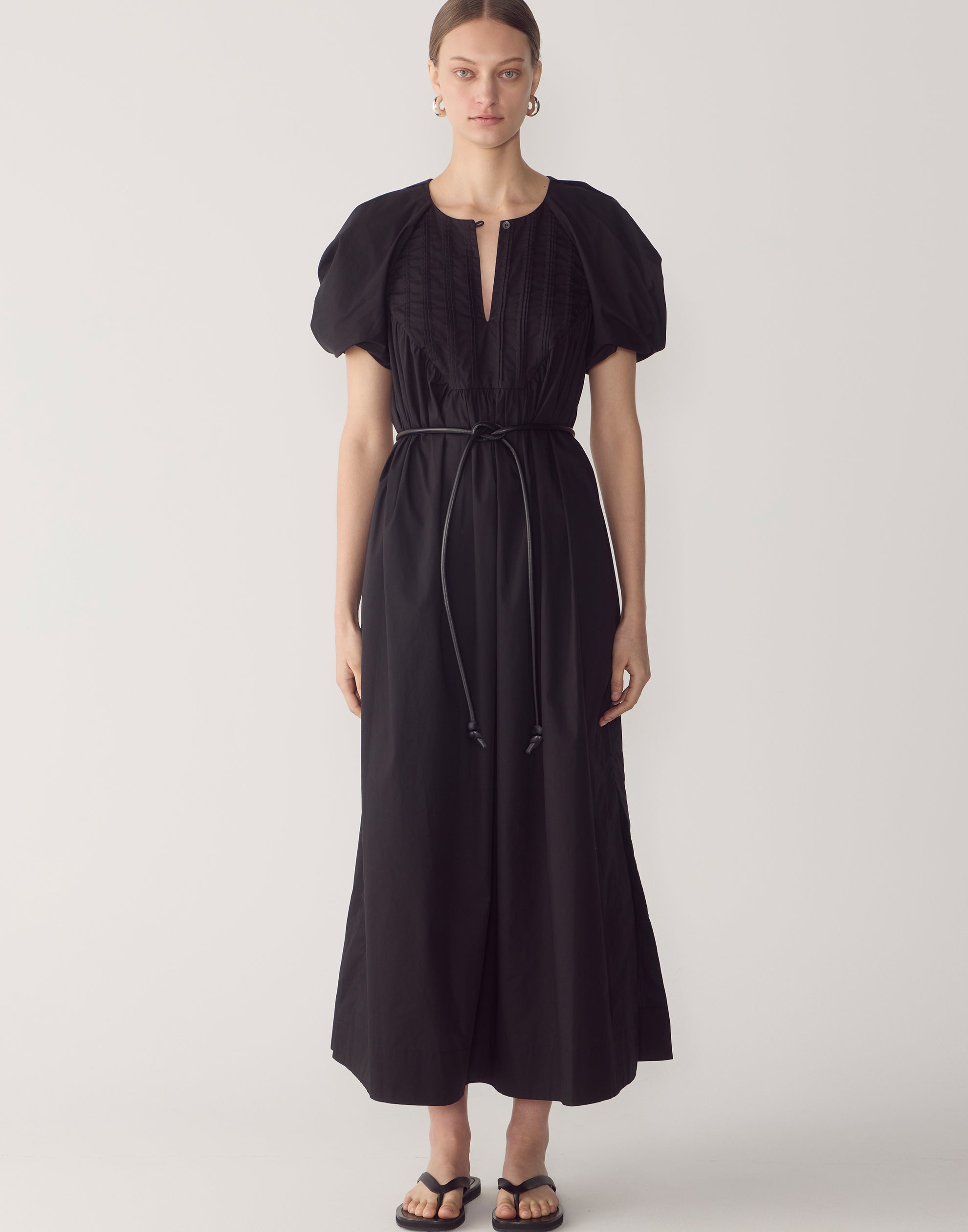 Black Cotton Poplin Raven Dress
