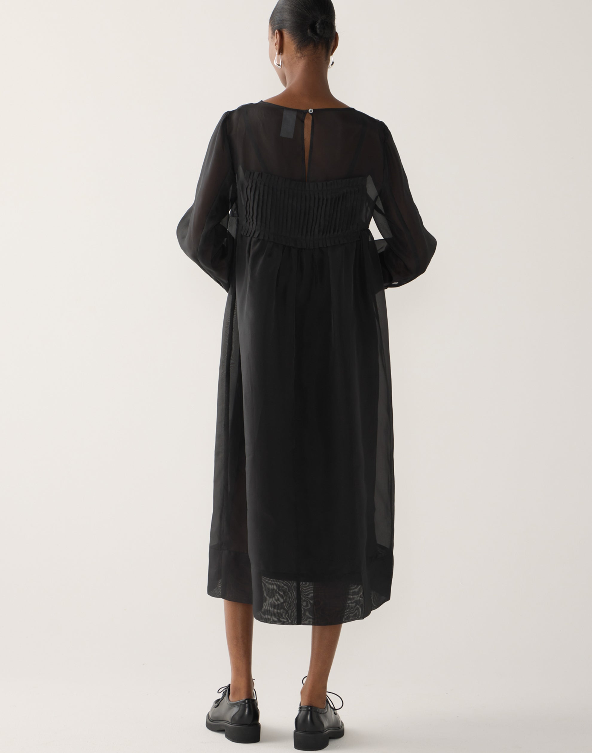 Black Silk Organza Wilma Dress