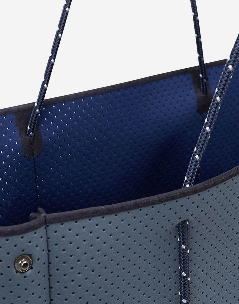 Pewter & Navy Dual Tone Escape Tote
