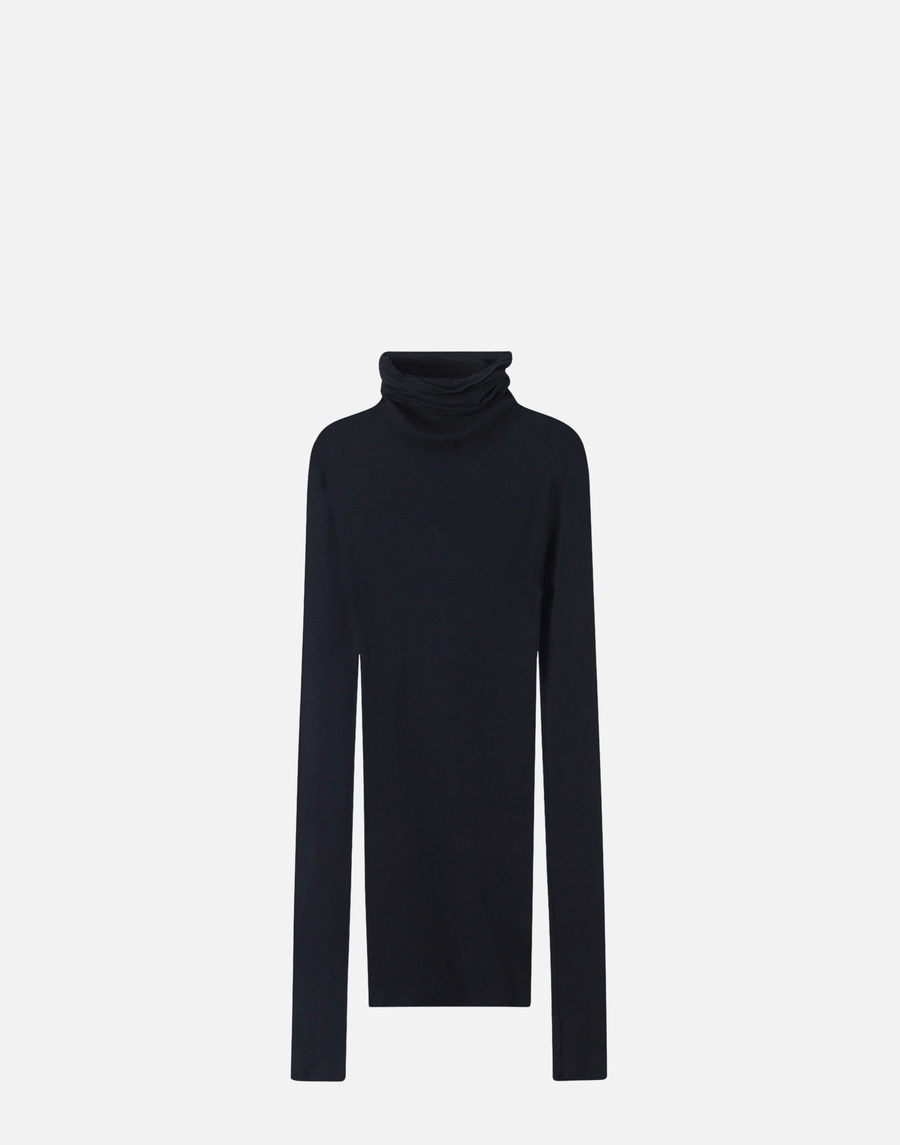 Black Supima Cotton Long Sleeve Top