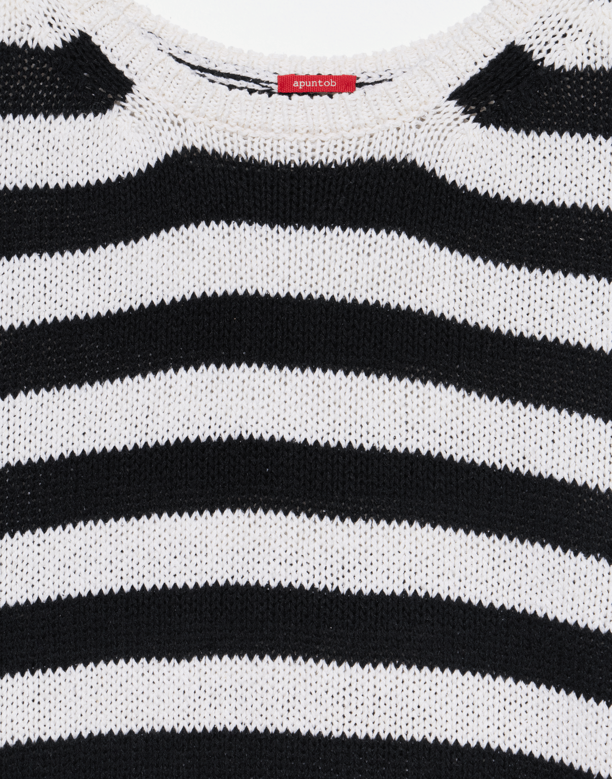 Black & Ecru Stripe Silk Knitted Vest