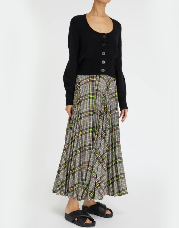 Black Alpaca Wool Blend U Cardigan