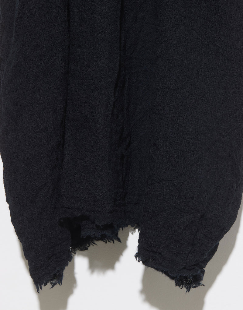 Black Wool Manica Lungo Note Dress