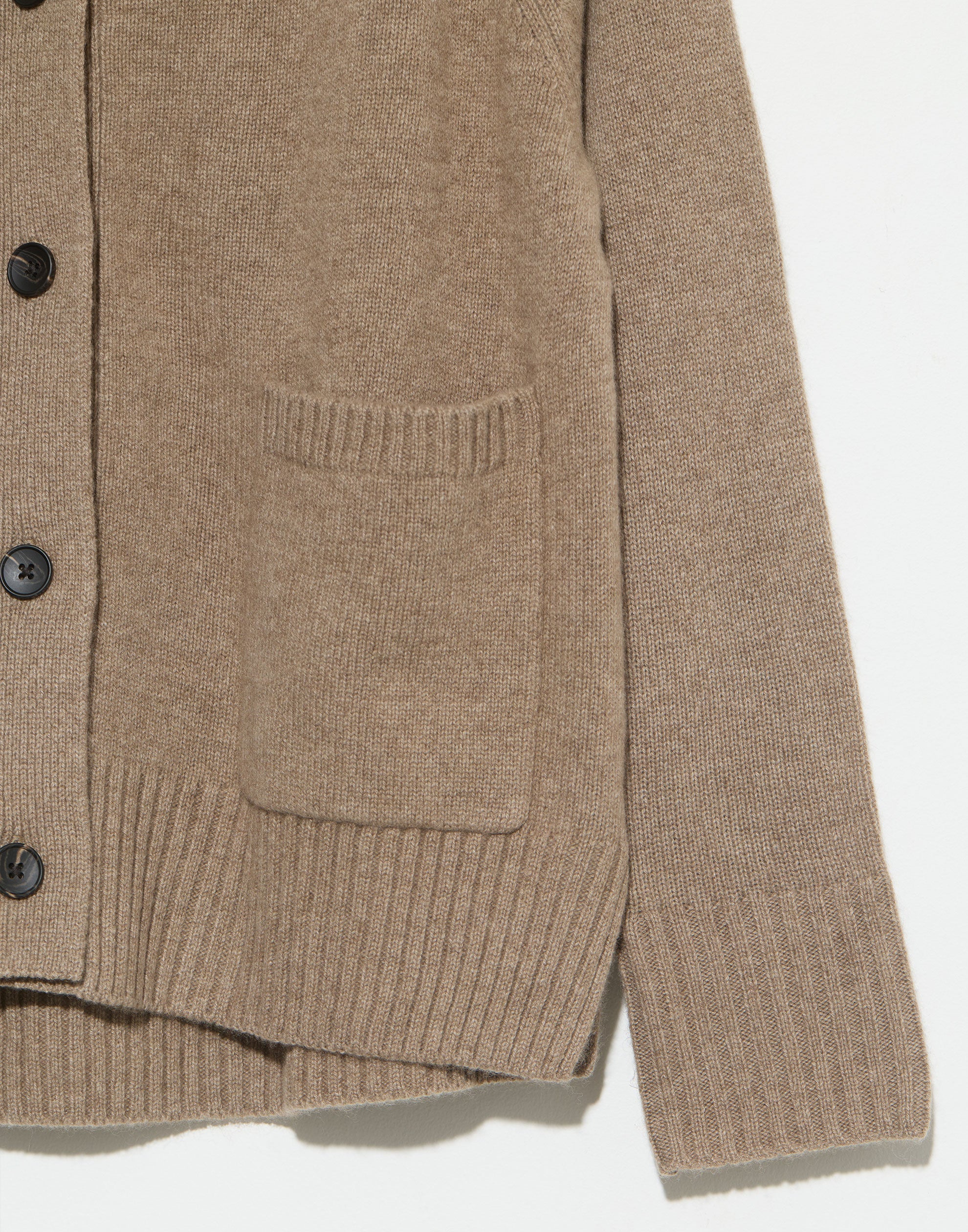 Shiitake Raw Cashmere Chunky Deluxe Cardigan