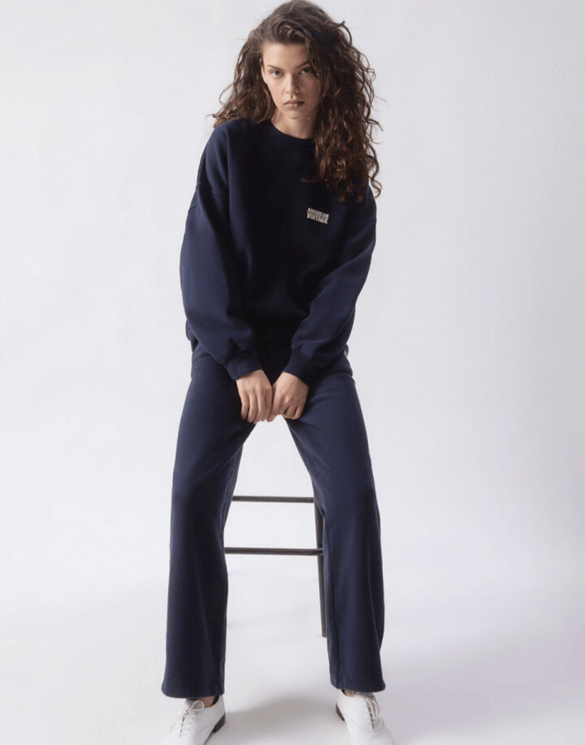 Vintage Navy Cotton Plizzy Sweater