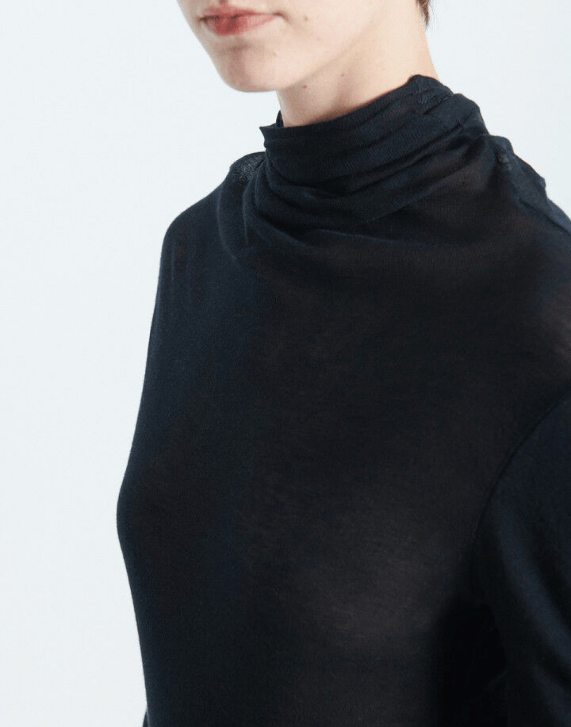 Black Supima Cotton Long Sleeve Top