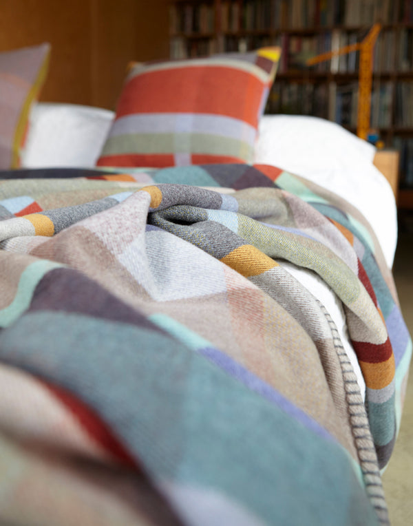 Large Multicolour Wool Cecil Throw