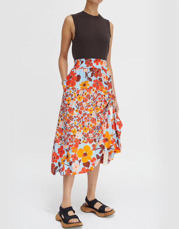 Floral Cotton & Silk Hilary Skirt