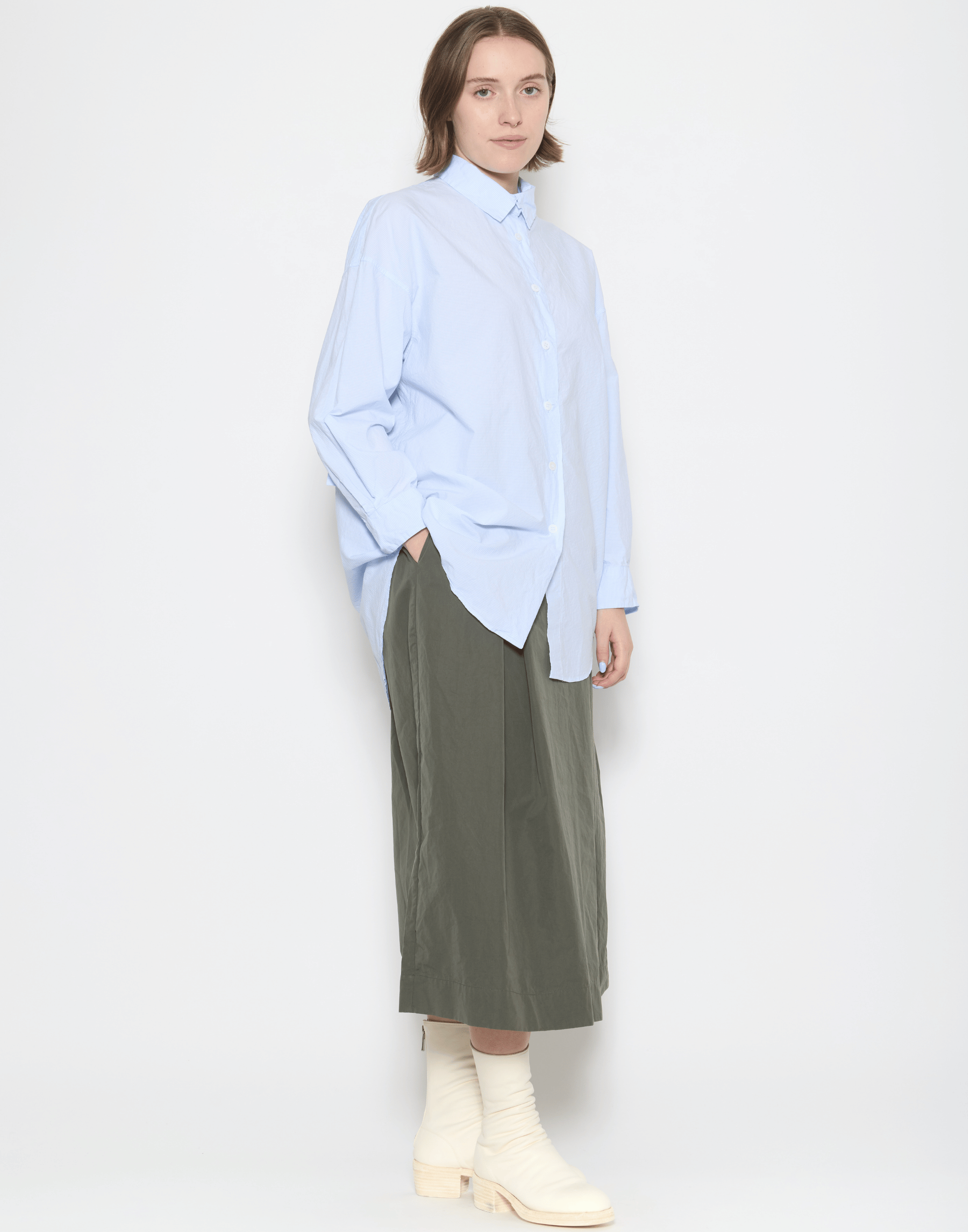 Blue Micro Check Cotton June Shirt
