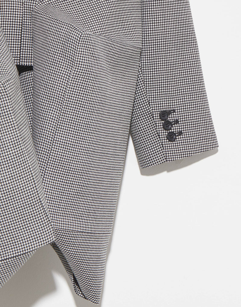 Asymmetric Herringbone Wool Blazer