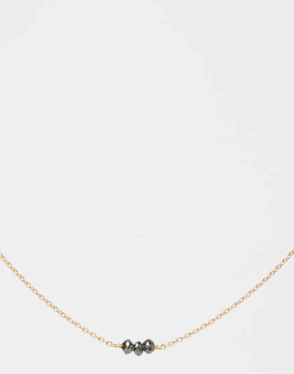 Black Diamonds & Gold Necklace