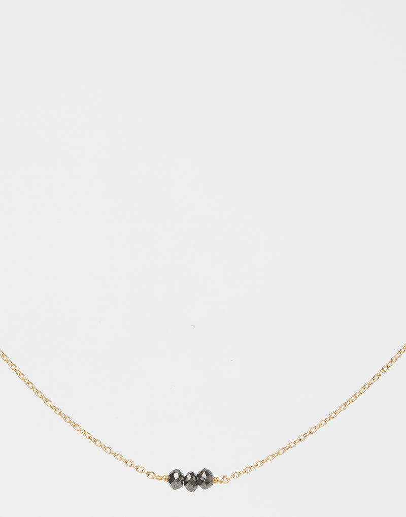 Black Diamonds & Gold Necklace