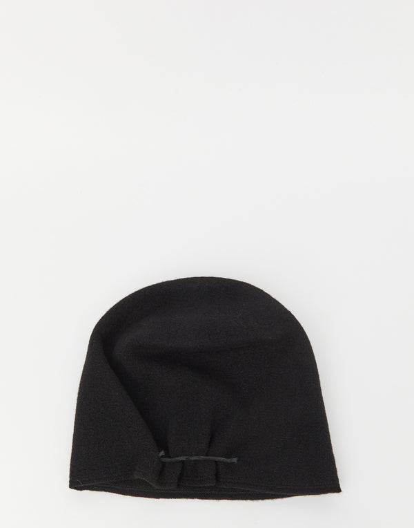 Black Taiga Long E Wool Beanie