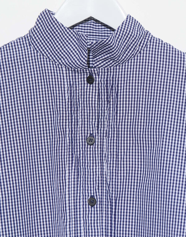 Navy Check Cotton Claudia Shirt