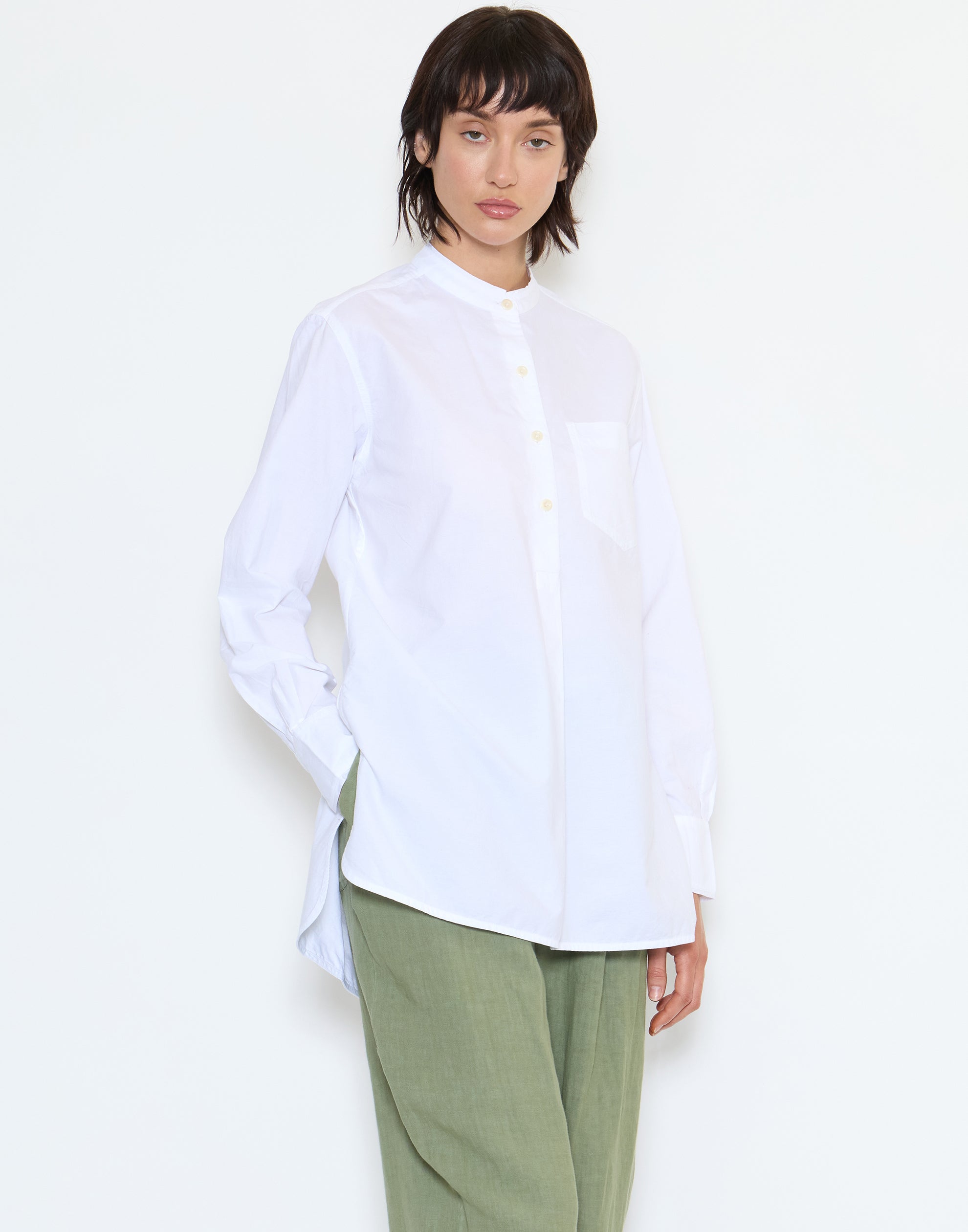 White Cotton Taro Oxford Shirt