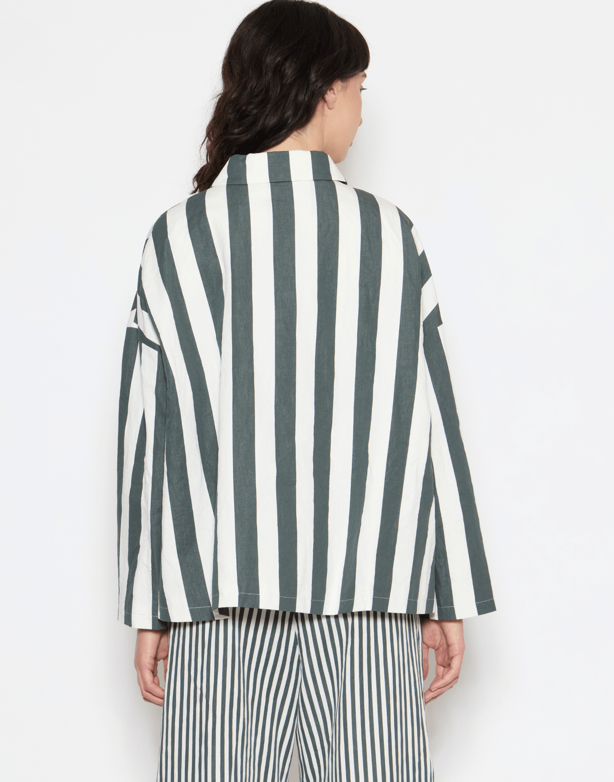 Cement Stripe Cotton & Linen Jacket