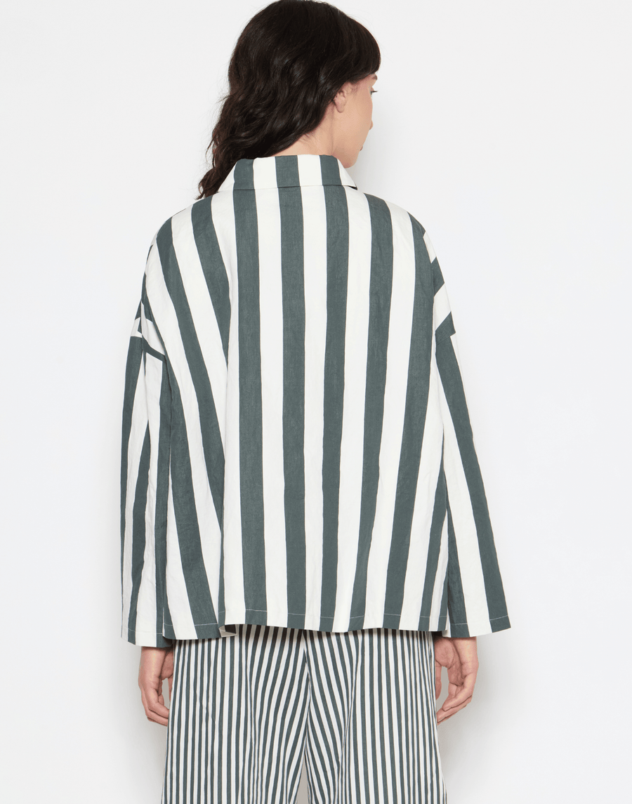 Cement Stripe Cotton & Linen Jacket