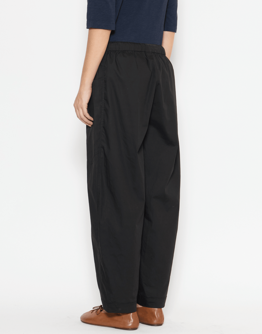 Black Cotton Poplin Edna Pants