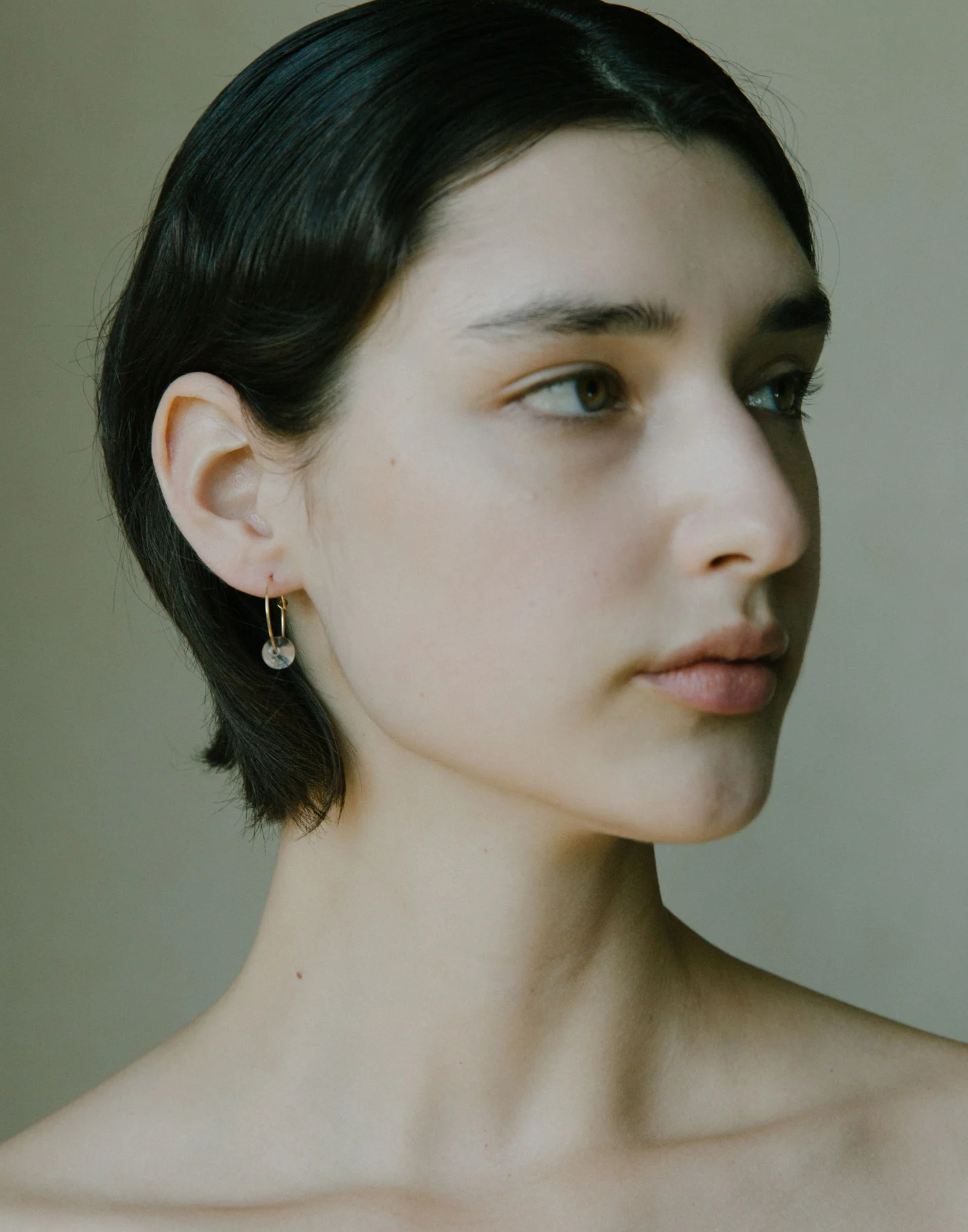 Crystal Quartz & Silver Tahoe Hoop Earrings