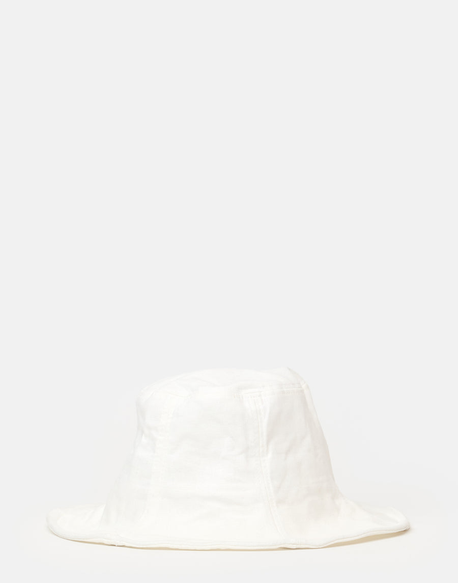 White Cotton & Linen Everyday Hat