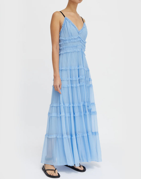 Sky Blue Silk Georgette Leyla Dress