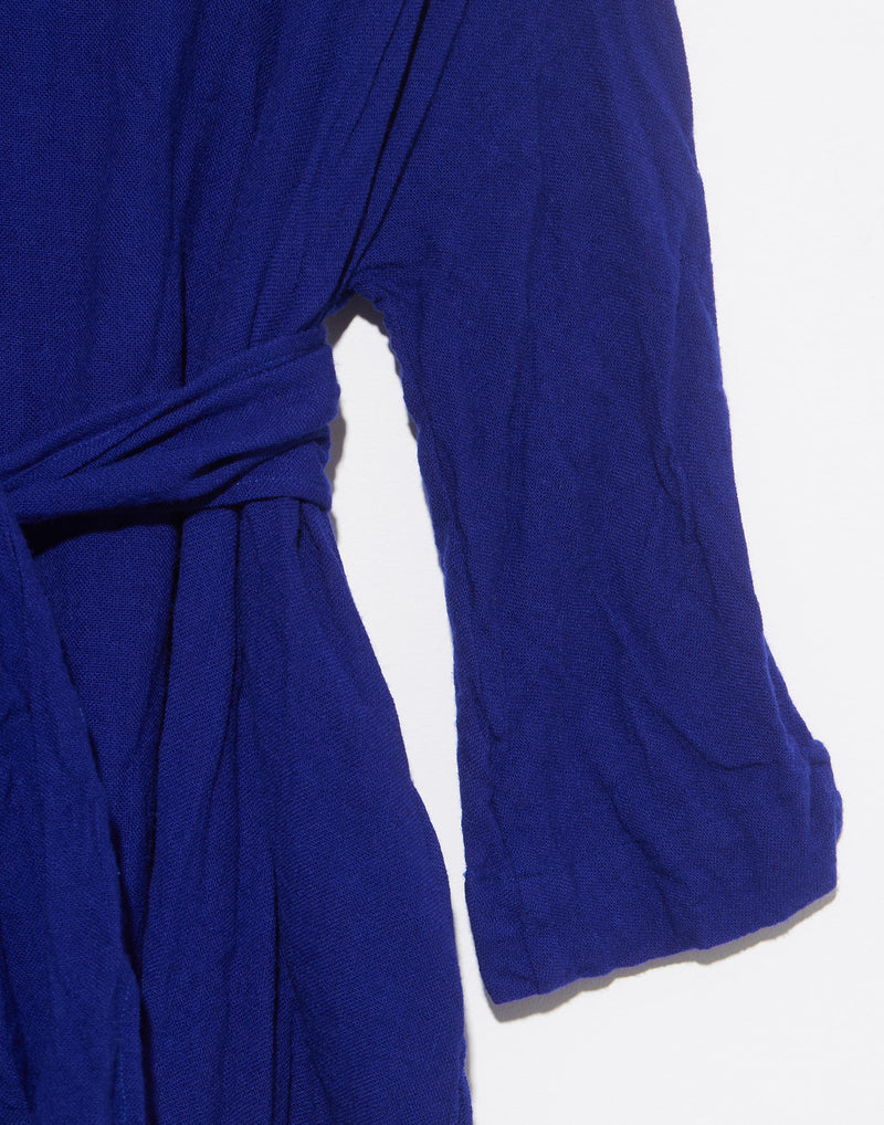 Blue Wool Manica Lungo Note Dress