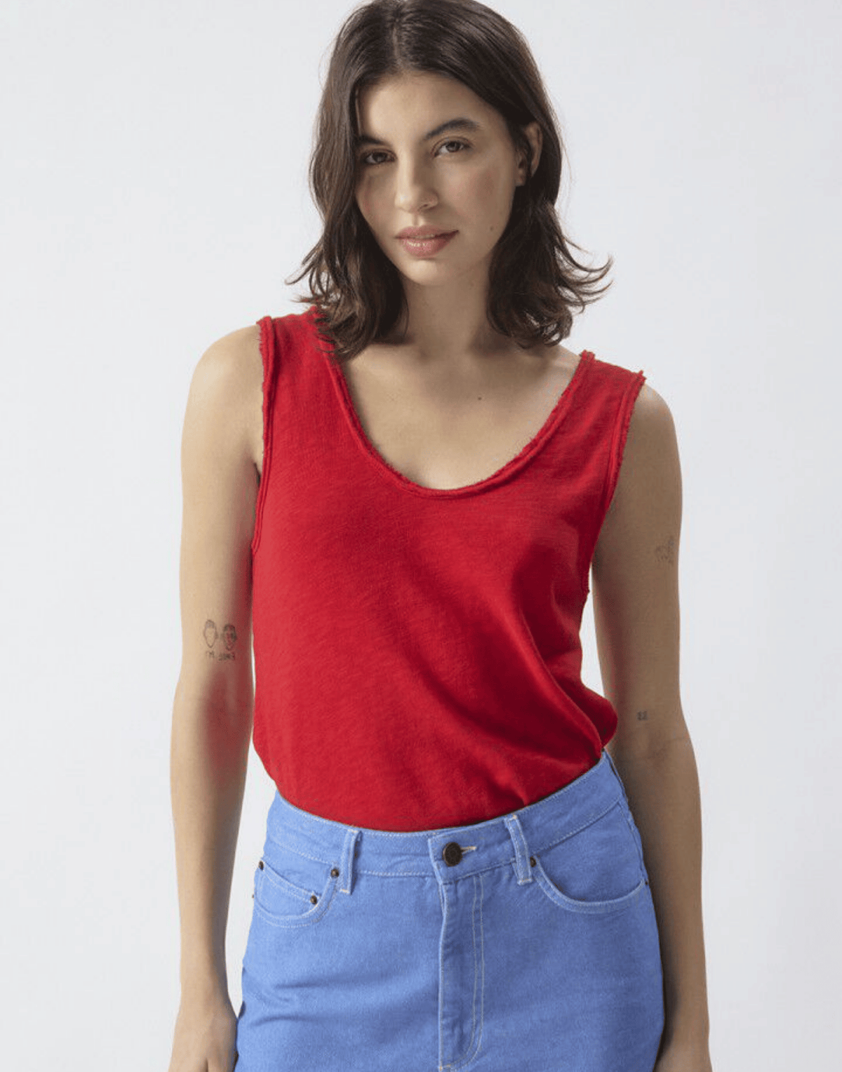 Tomato Red Cotton Sonoma Tank Top