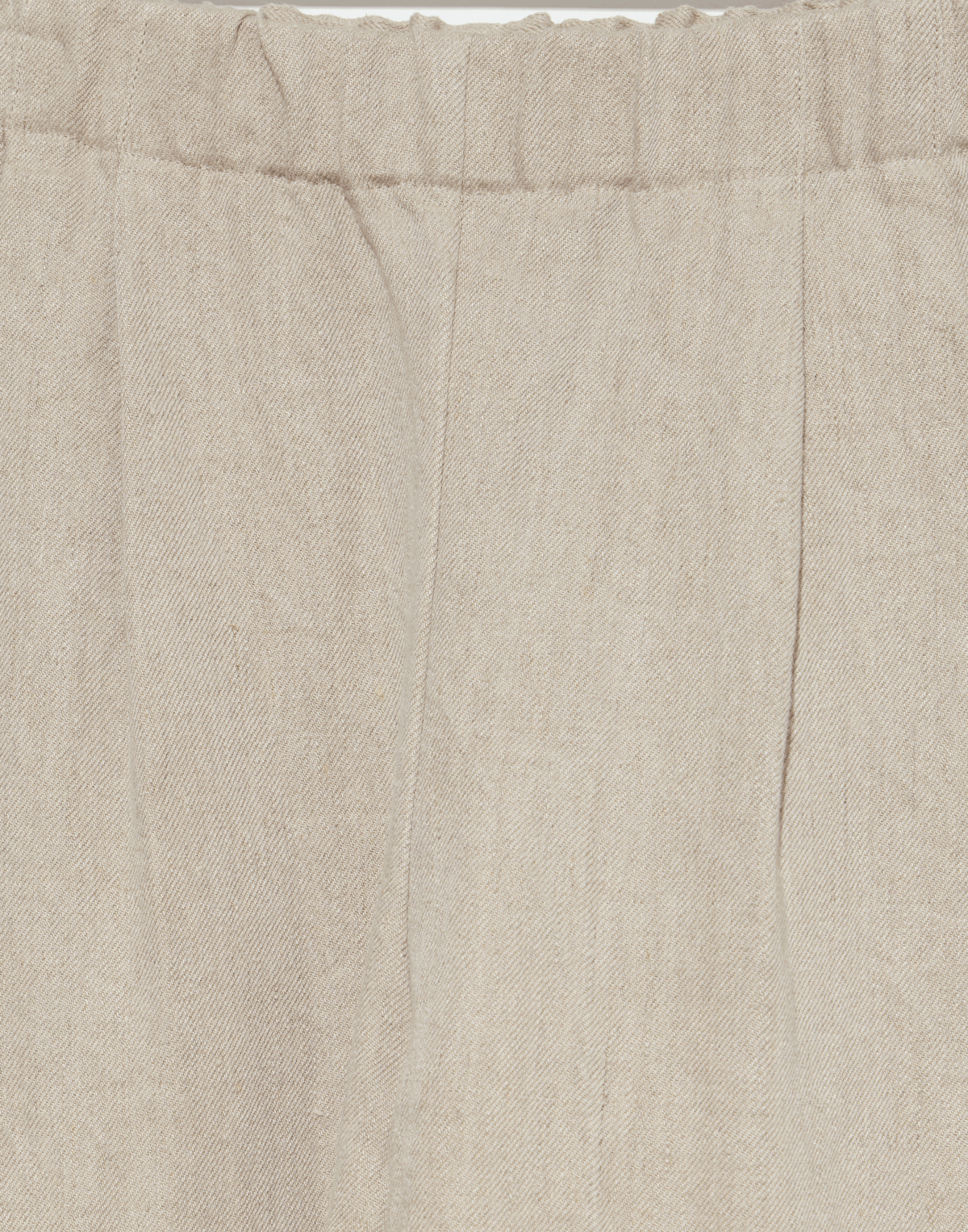 Ecru Linen Wide Leg Trousers