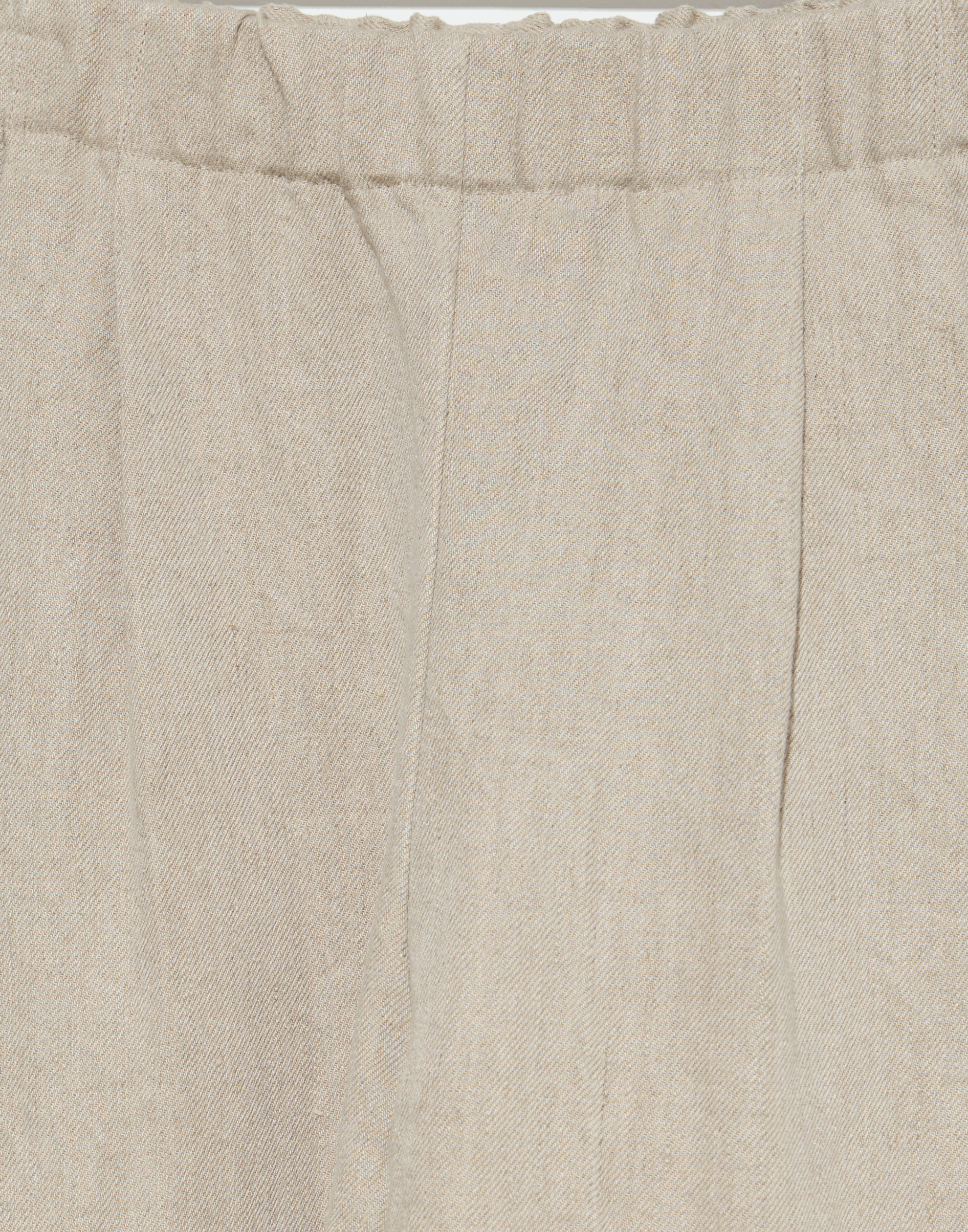 Ecru Linen Wide Leg Trousers