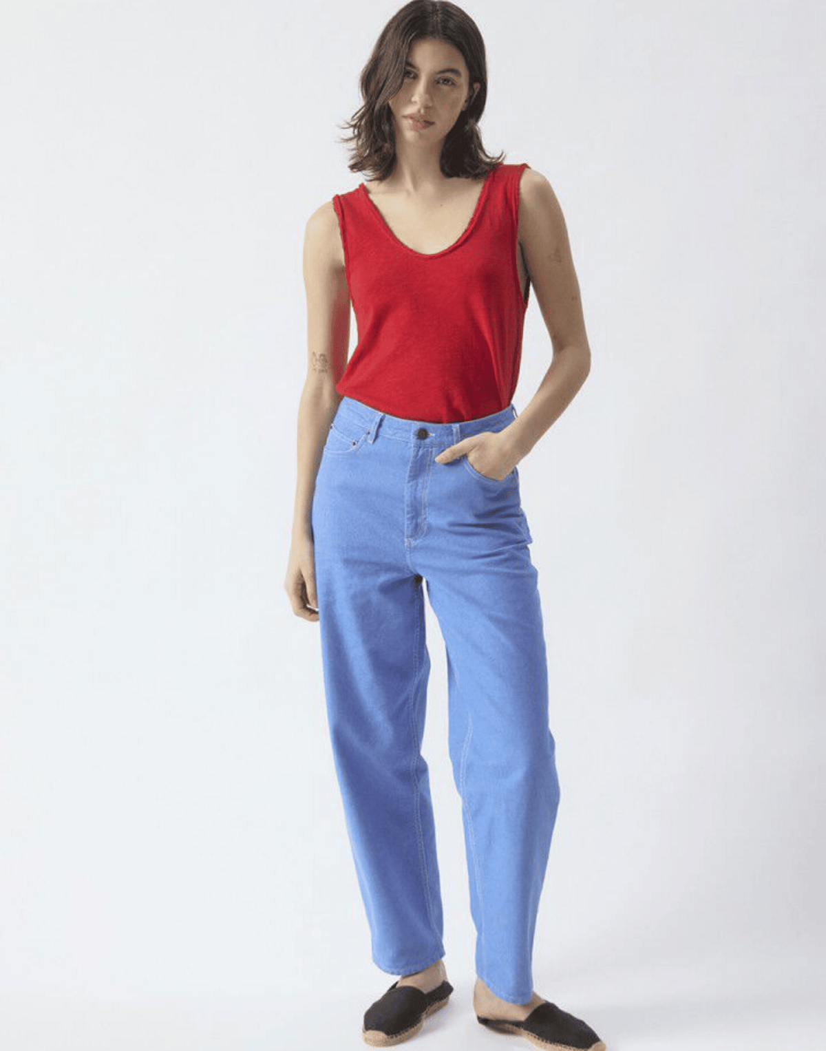 Tomato Red Cotton Sonoma Tank Top