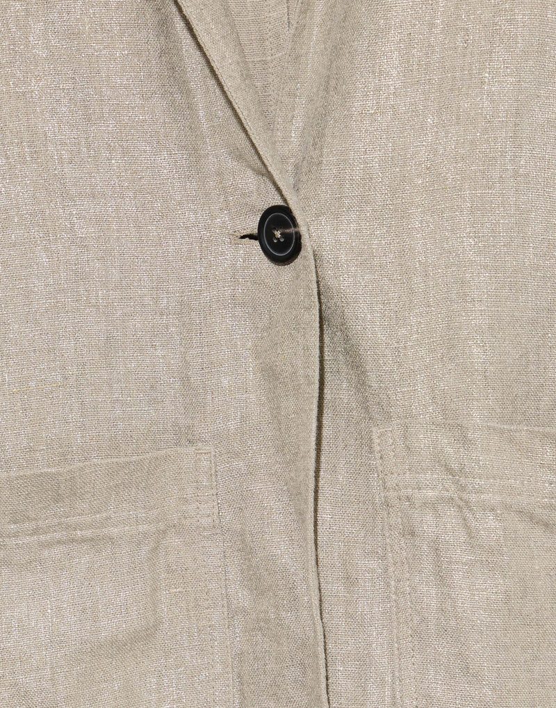 Natural Beige Sparkle Linen Coat