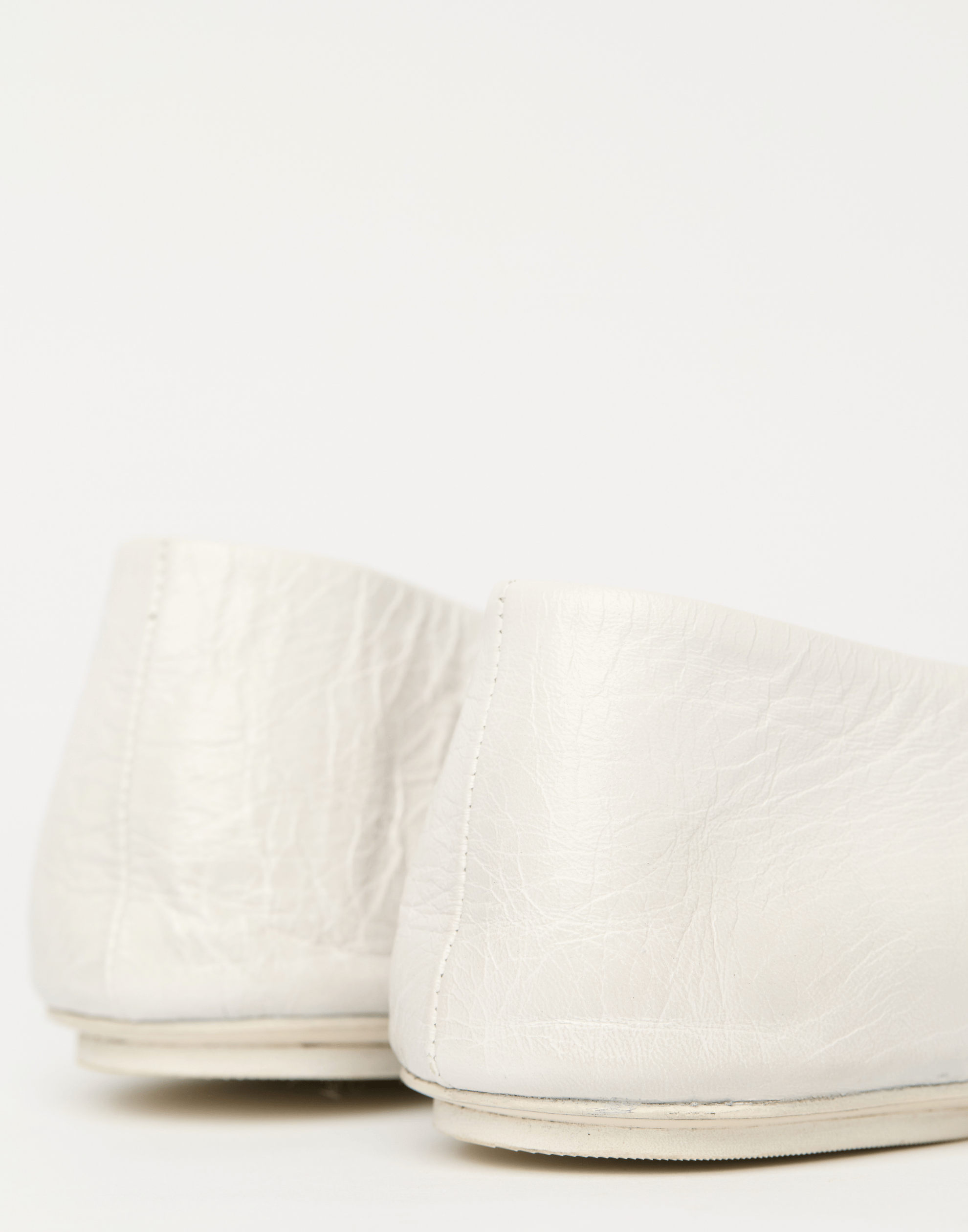 White Leather Distesa Ballerina Shoes